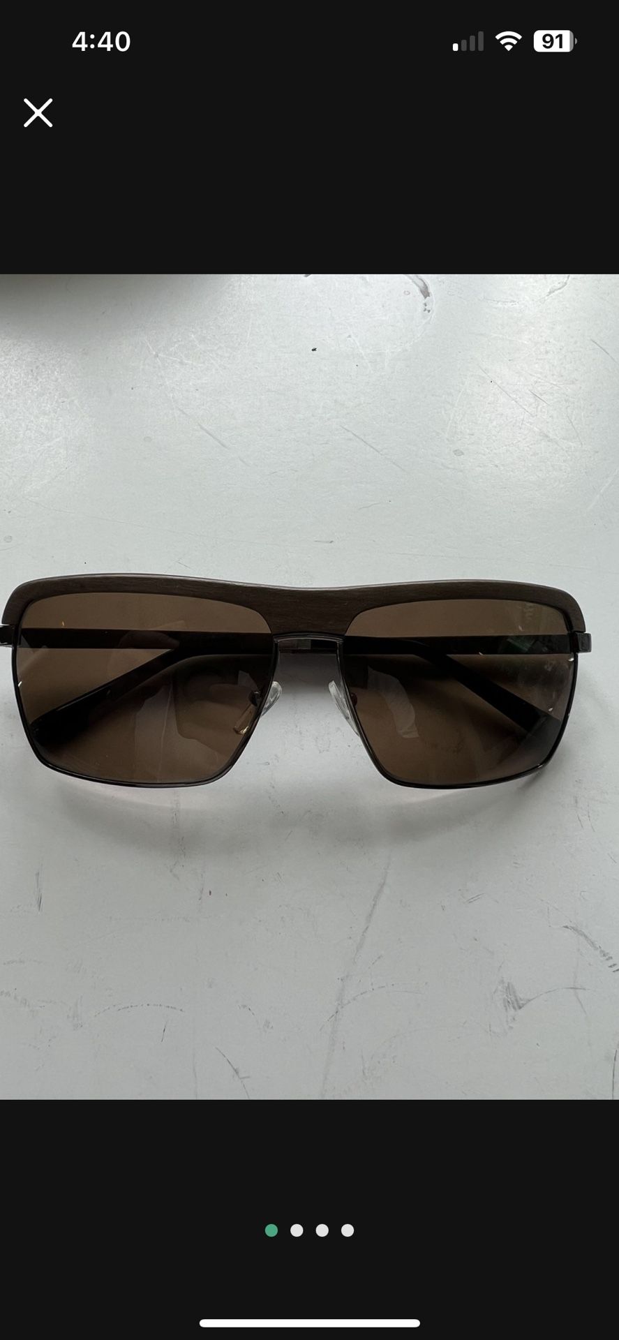 Gold And Wood Sunglasses