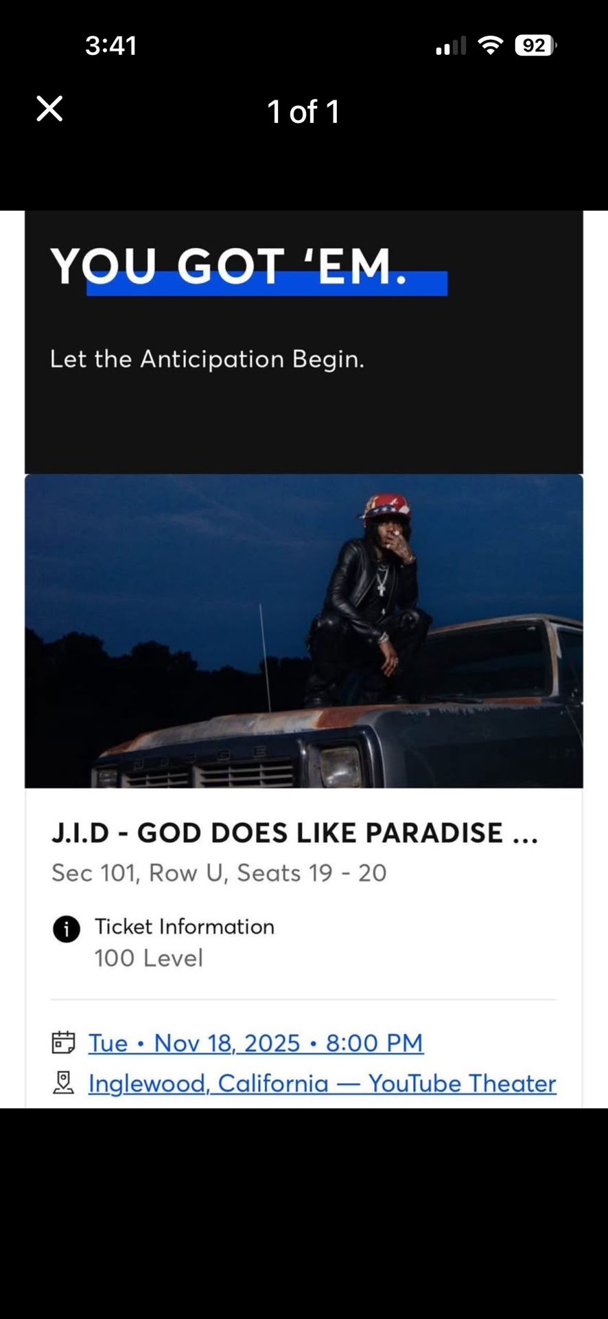 JID Concert Tickets