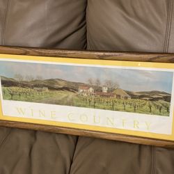 Pencil Signed Mel Amaral “Winter Mustard”  Wine Country Print - Napa  Framed / Double Matted