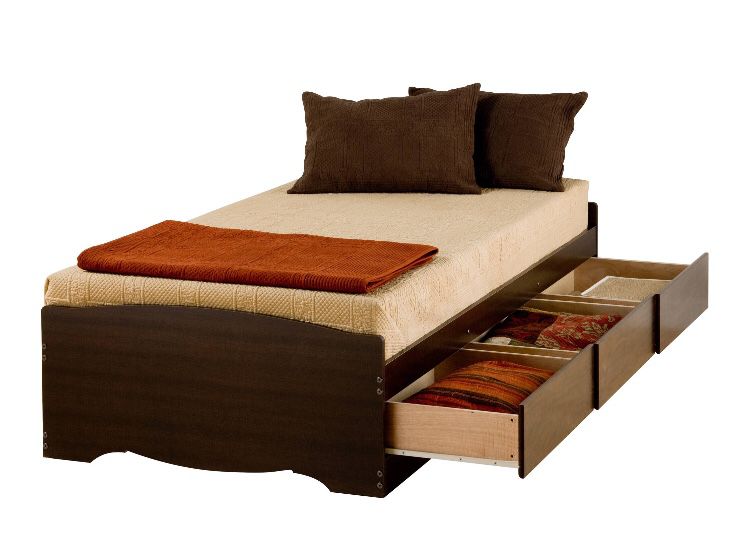 Twin XL Mates Platform Storage Bed, 3-Drawers -Component, twin XL, Expresso color, A6-187