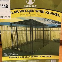Welded Wire Kennel - Very Sturdy Lightly Used And Kept Under Cover Top Cover Still Unused.  