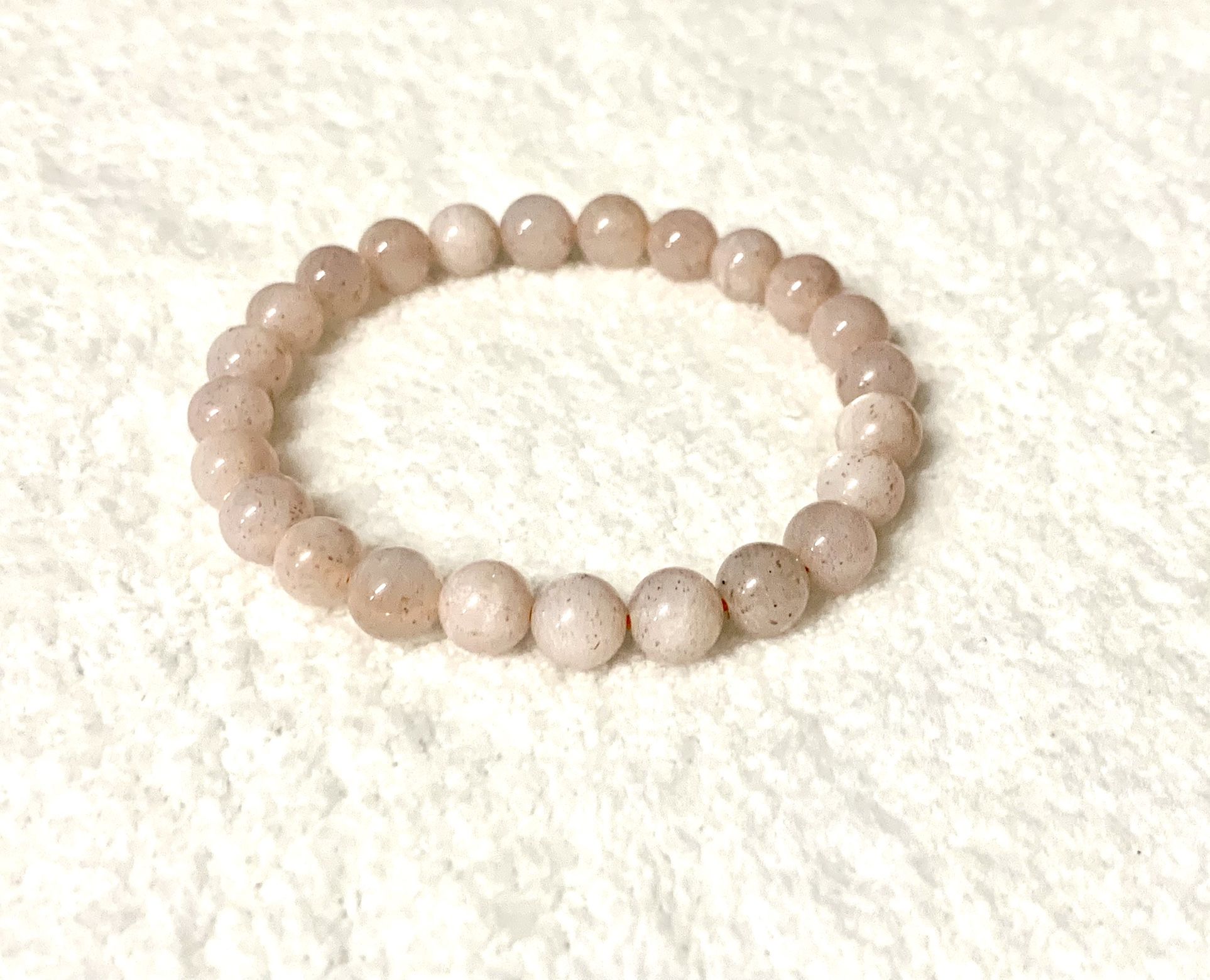 Peach Moonstone Crystal Bracelet 