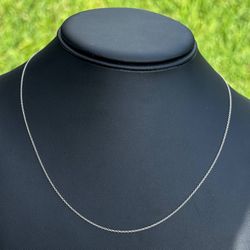 Jewelry 14k white gold PaperClip chain necklace 20.0” 1.00 mm width