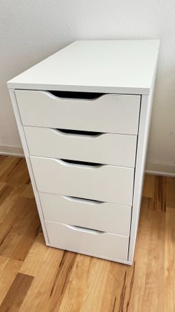 Ikea , Alex 5-drawer$30, 6-wide drawer$100, shoe bench$20