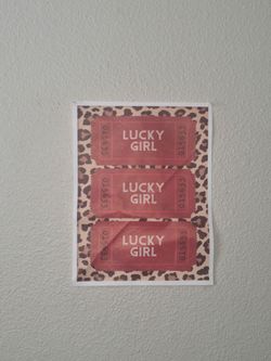 Lucky girl ticket print Red fashion poster Dorm wall Poster 12 1/2"X 16 1/2"