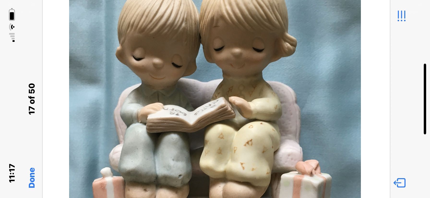 Precious moments porcelain figurine Unto us a child is born