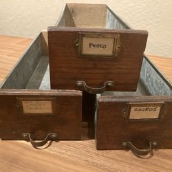Vintage  Galvanized Drawers
