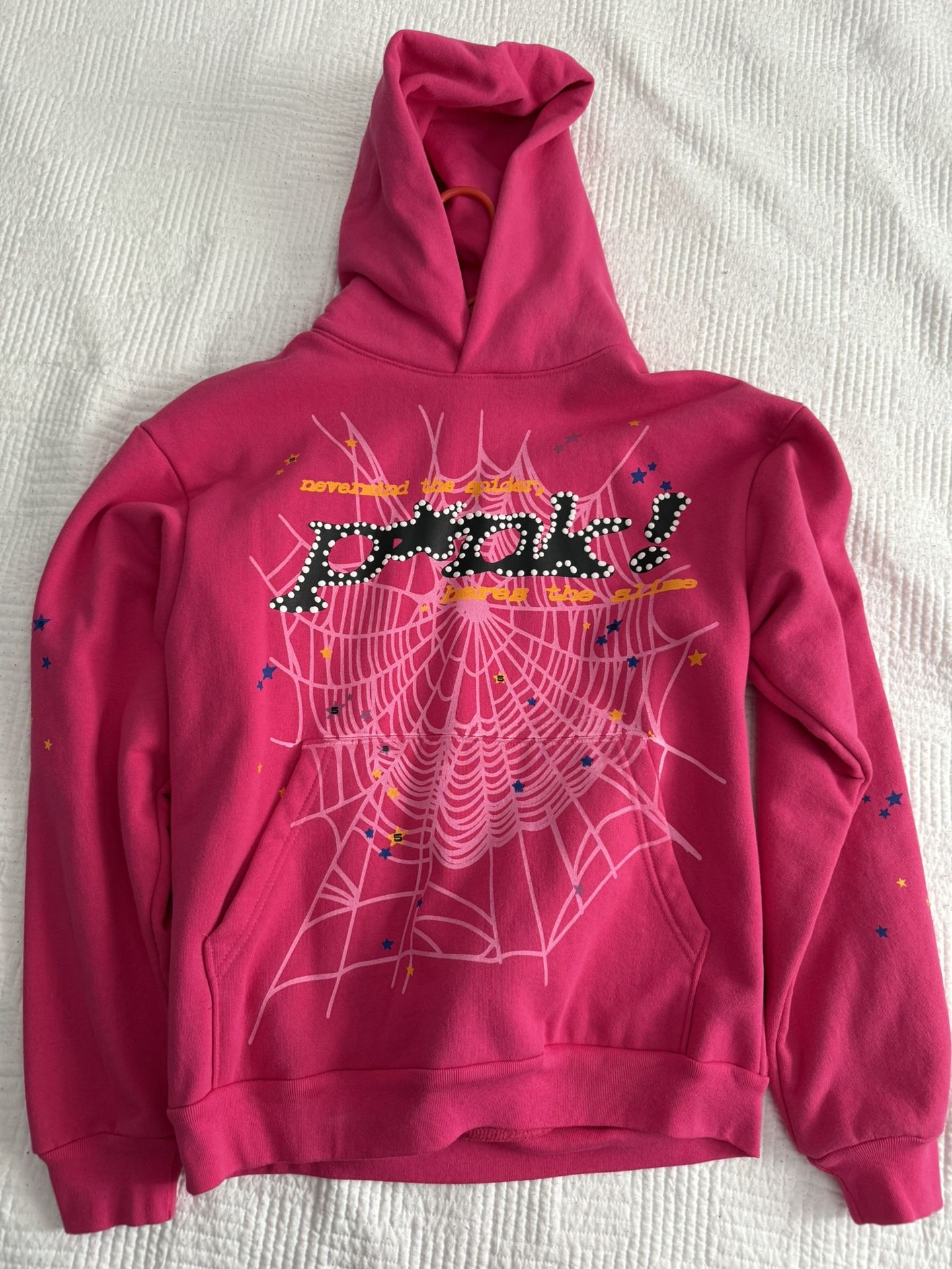 Sp5der Hoodie Pink Punk Size Small