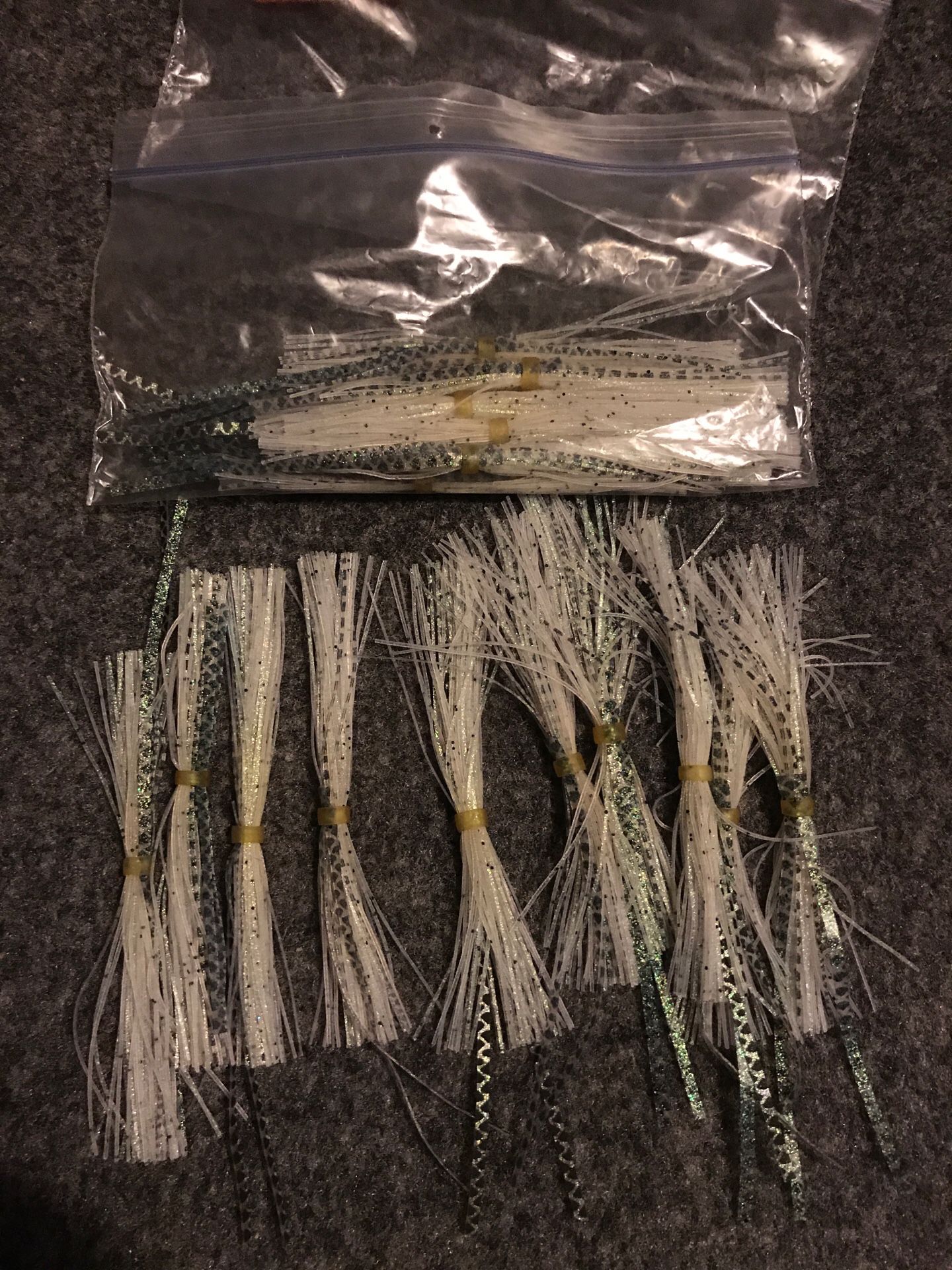 20 SWCTACKLE Green Back Shad Skirts for Spinnerbaits or jigs. Bass Fishing