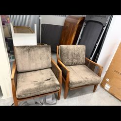 Mid-century Danish Risom Era modern solid wood chairs – cushions clean