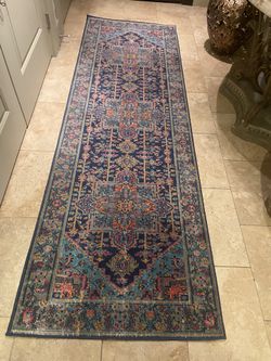 Blue Bohemian Runner Rug 8’ x 2’7”