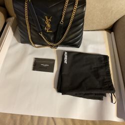 Saint Laurent Loulou Silver Hardware Shoulder Bag 