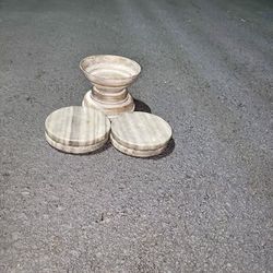 Marble Coaster Set with Candle Holder