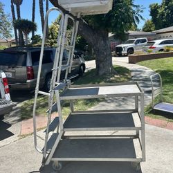 Cart Aluminum With Ladder Dim 50”x21”x38”ladder 75”