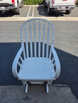 White Wood Spindle Glider Rocking Chair