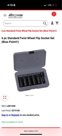 6 pc Standard/Twist Wheel Flip Socket Set (Blue-Point®)