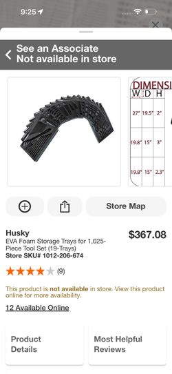 Husky 1025 pc eva foam trays 1-19