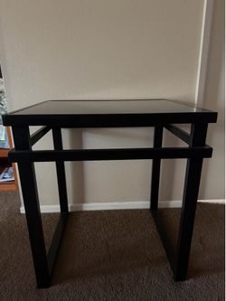 Black glass accent table