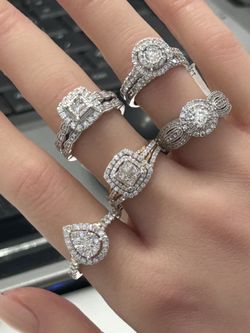 0.75CTW-1.25CTW 14KT Natural Diamond Wedding Rings 