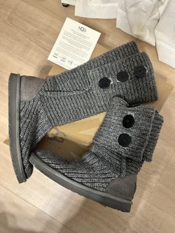 UGG classic Gray Sweater Cardy Knit Boot
