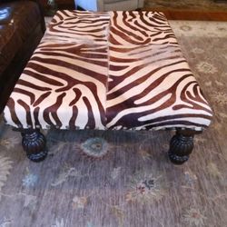 Maitland Smith Zebra Hide Ottoman
