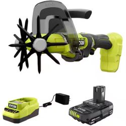 RYOBI ONE+ 18V Cordless Compact Battery Cultivator with 2.0 Ah Battery and Charger