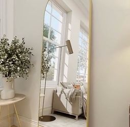 Gold Arched Full Length Mirror – 64” x 21”