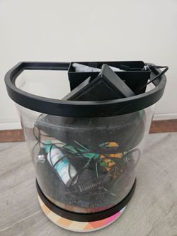 Small curved plastic aquarium