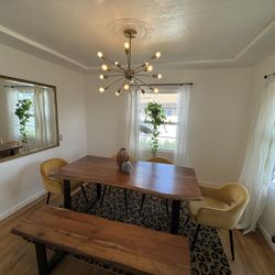 Live edge, dining room table set