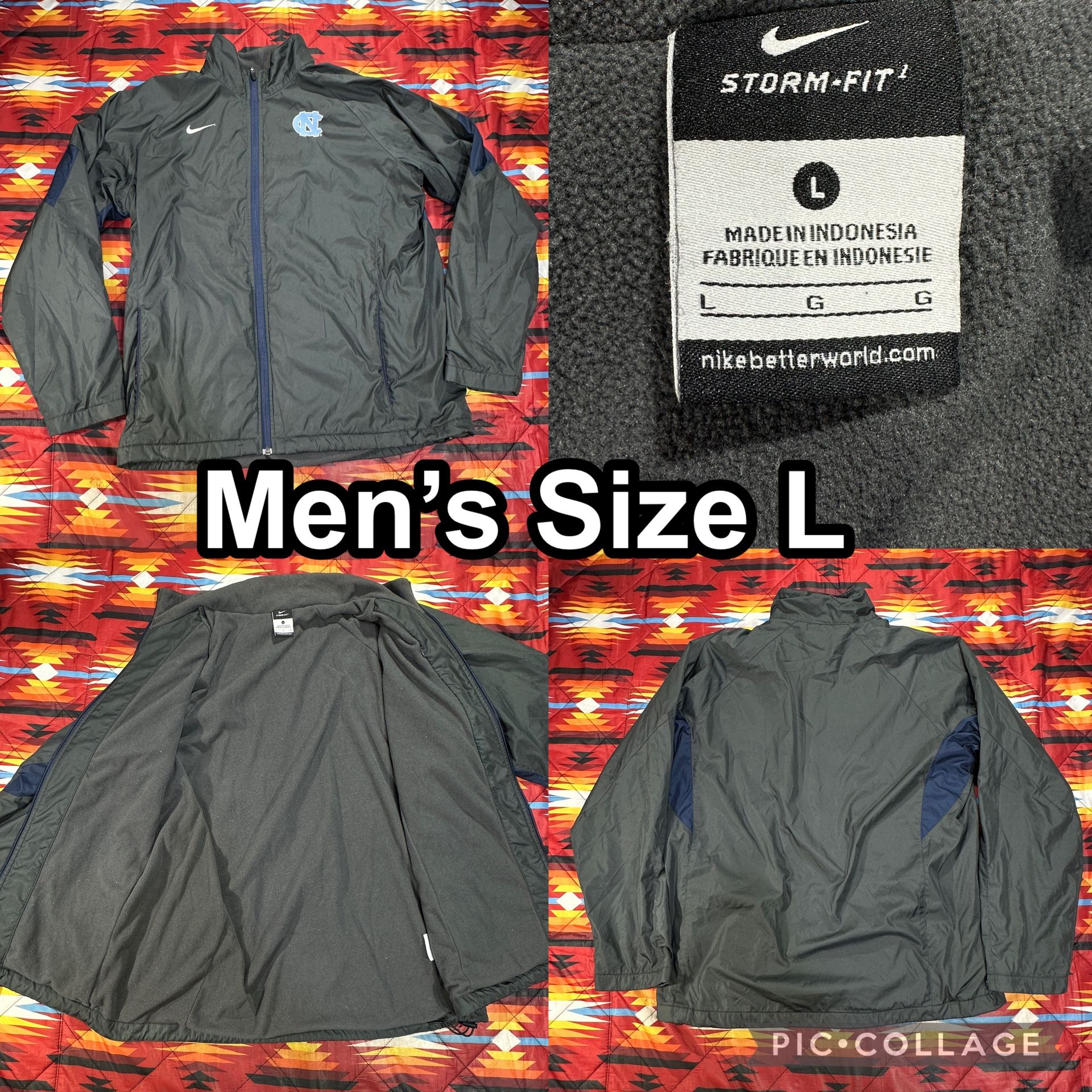Nike Storm Fit UNC University North Carolina Tar Heels Full Zip Jacket Men Large