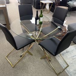 Modern Dining Table Black And Gold 