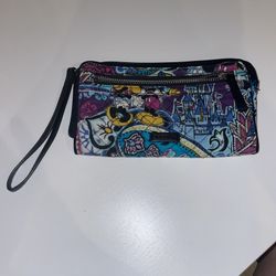 Vera Bradley Cloth Mickey And Minnie Wallet Clutch Zipper Front Packet New
