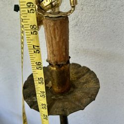Hand Pounded Brass/Copper lampstand From Spain 