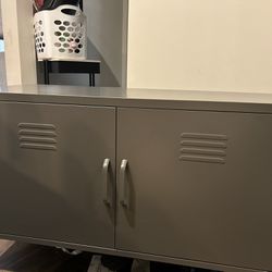 Gray Steel entryway Cabinet 