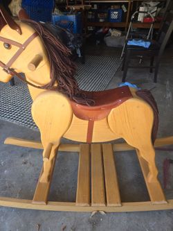 Custom wooden rocking horse for kids