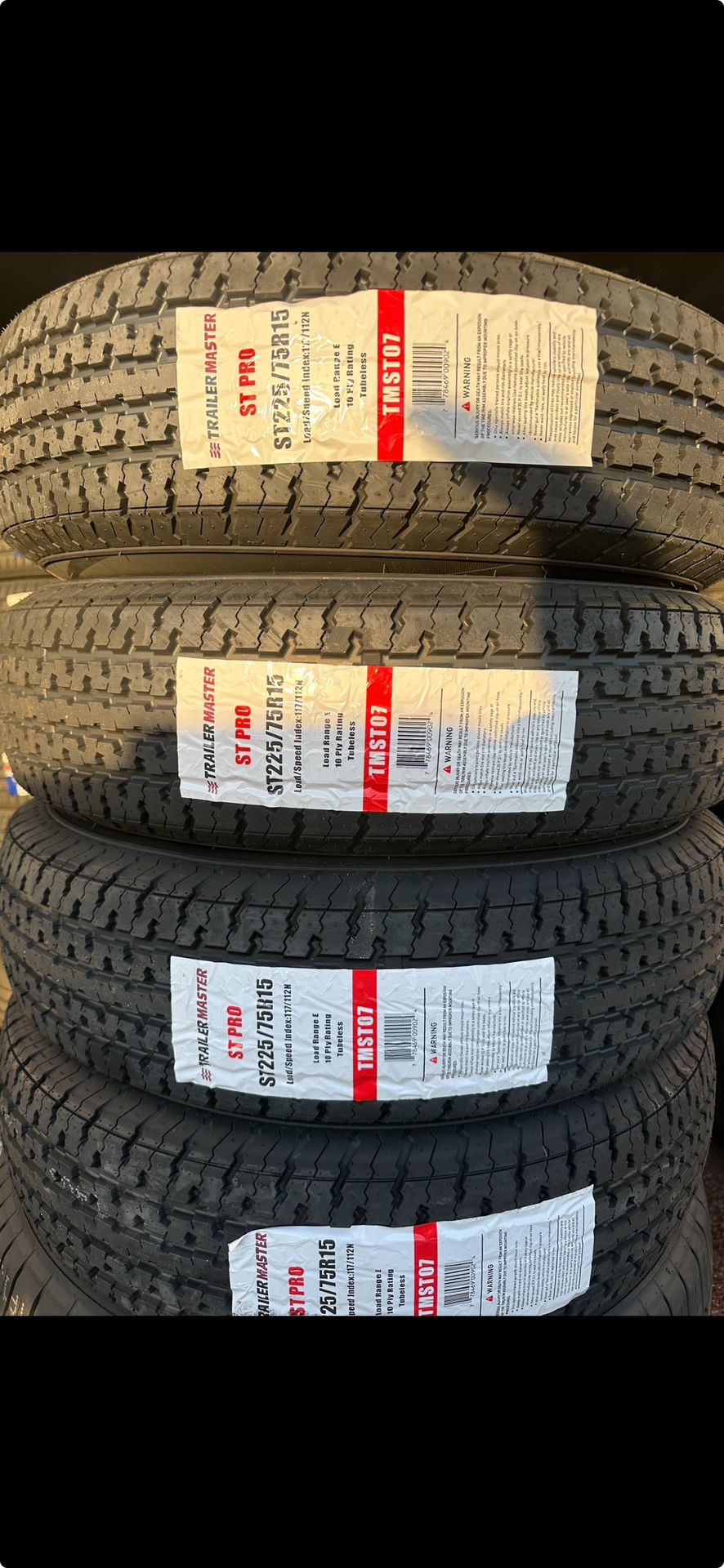 TRAILER MASTER Trailer tires ST225/75R15 $77 each new 10 ply trailer tires ST 225/75/15 10 PLY 225/75R/15 10ply