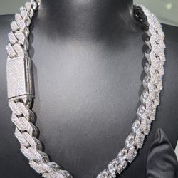 💎 Monster Top Quality VVS Passes Diamond Tester 22mm Moissanite Chain 