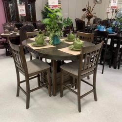 Hartwell Gray Counter Height Set / Dining table and Chairs 