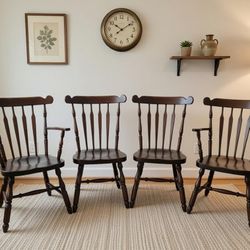 Set of 4 Vintage Wooden Chairs by Virginia House- MCM (Free Delivery)