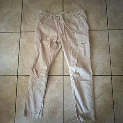 H&M Beige Cargo Pants Slim Fit Size XL Excellent Condition