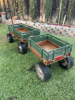 Wood Wagon With Trailer Cart