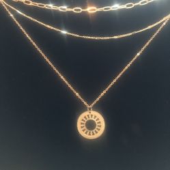$10 Ea New Gold Toned Tiered Necklace With Charms 