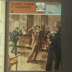 1979 Panarizon President James Garfield Is Assassinated Charles Guiteau 1881 Large Over-sized Card Collectible Vintage Italy