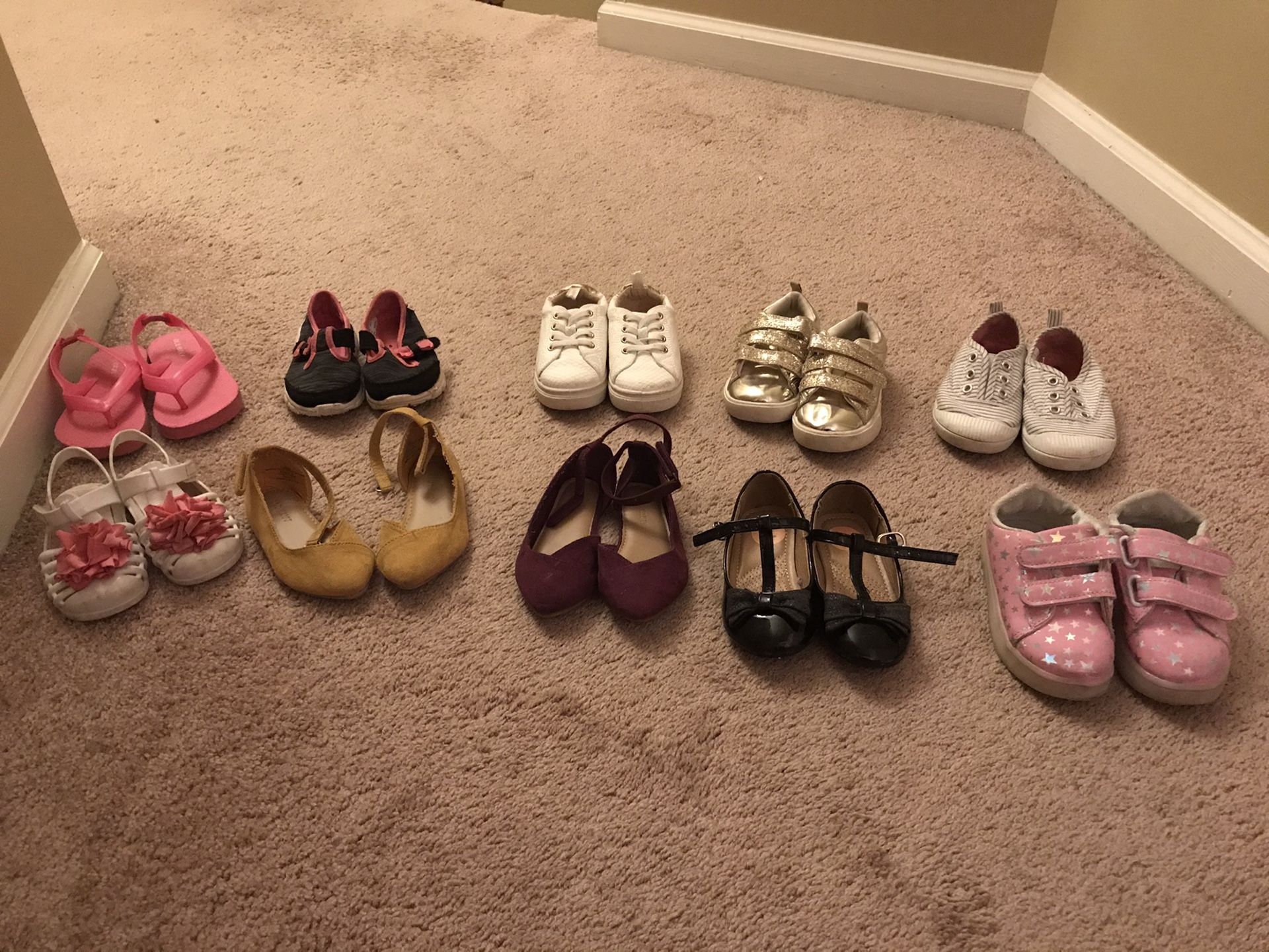 10 pairs shoes lot Toddler Girl size 7