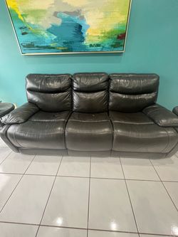Leather couch and love seat