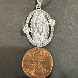925 Sterling Silver Mother Mary Pendant