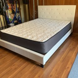 New In Box Queen Bed Frame With Mattress (Read Description Below)