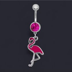 Flamingo Belly Ring Barbell Body Jewelry New!