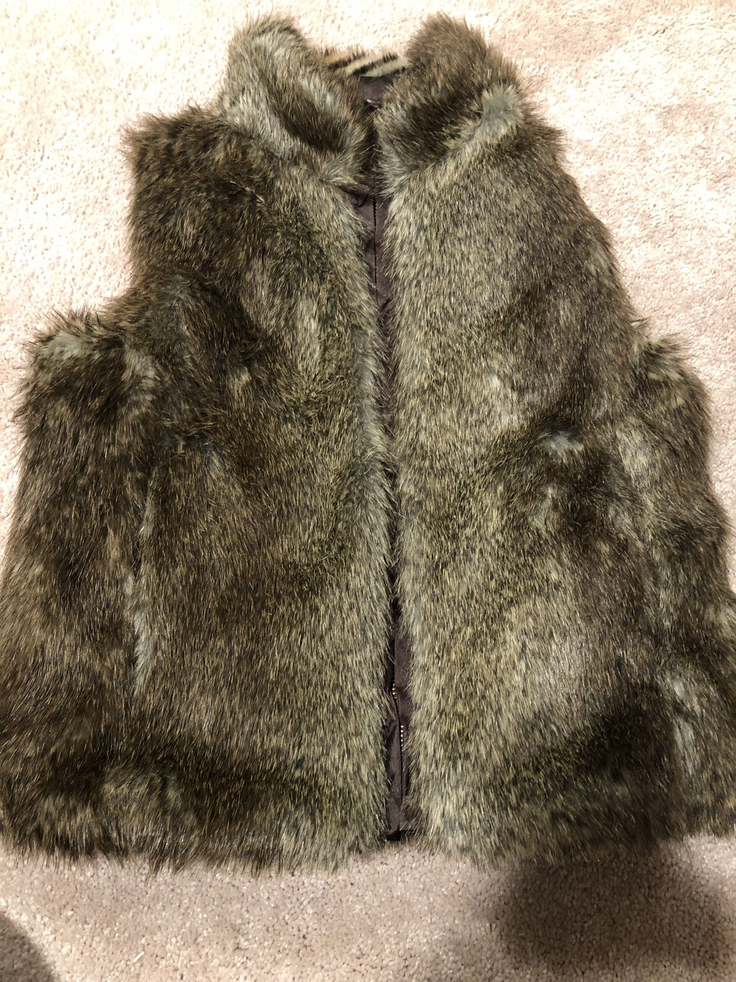 Girl gap faux-fur-vest jacket