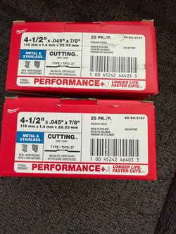Milwaukee 4-1/2" Metal Cutting Wheels 2-Pack (50 Total)
